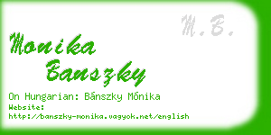 monika banszky business card